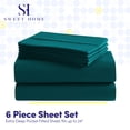 thumbnail image 5 of Sweet Home Collection Fits 18"-24", Extra Deep Pocket, 6 Piece Supreme Microfiber Sheet Set, Queen - Teal, 5 of 5