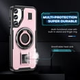 thumbnail image 6 of for Samsung Galaxy S23 FE Case, Dual Layers Shockproof Kickstand Cell Phone Cover Protective with Rugged Ring Holder, Carbon Fiber Military Heavy Duty Case for Samsung Galaxy S23 FE, Rosegold, 6 of 9