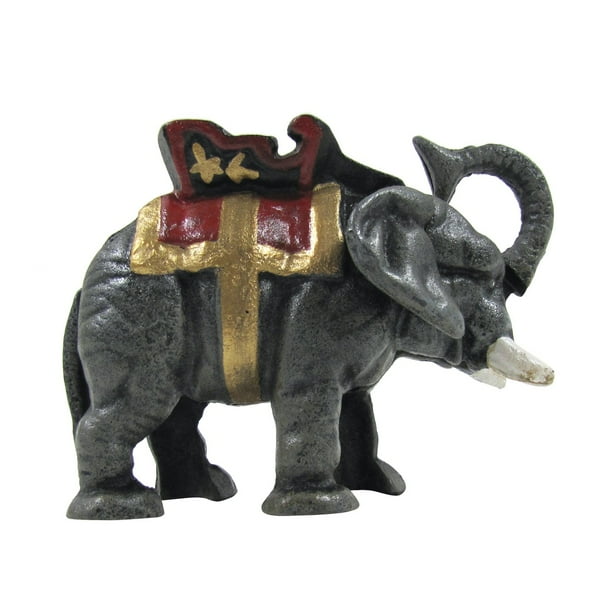 Antique Cast Iron Circus Elephant Mechanical Coin Piggy Bank Vintage Home Office Desk Kids Room Decor Walmart Com