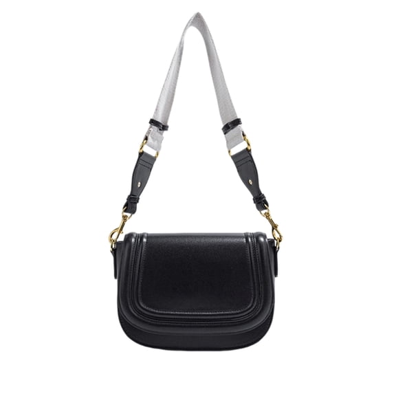 Women Saddle Crossbody Bag Wide Strap Color Block Shoulder Bag Casual Fashion Bag
