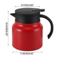thumbnail image 6 of Thermal Coffee Carafe, Insulated Stainless Steel Coffee Carafes for Keeping Hot Coffee & Tea Hot Beverage-10Hours, Double Walled Vacuum Coffee Carafe (Red, 1000ML), 6 of 7
