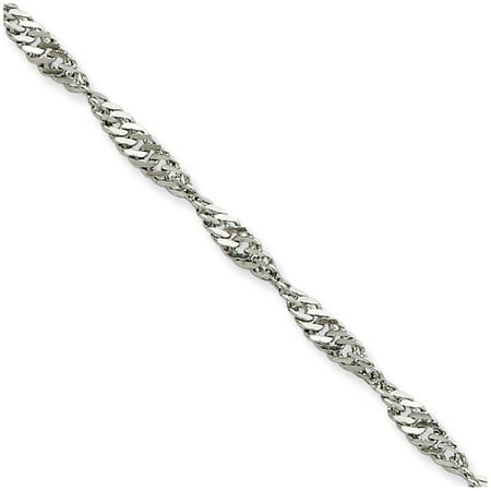 Stainless Steel 3mm 18 Inch Link Singapore Chain Necklace Pendant Charm Gifts For Women For