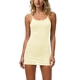 thumbnail image 2 of ClodeEU Women's Bodycon Spaghetti Strap Mini Dress ,Fitted Solid Color Casual Tank Dress Beige,Womens Plus XL, 2 of 5