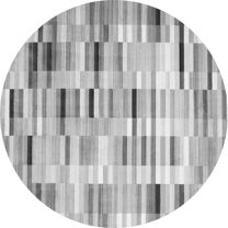 Ahgly Company Indoor Round Abstract Gray Contemporary Area Rugs, 5' Round
