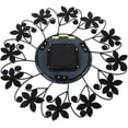 thumbnail image 5 of Miumaeov Elegant Flower Metal Wall Clock Living Room Hanging Home Decor Clocks Black, 5 of 9