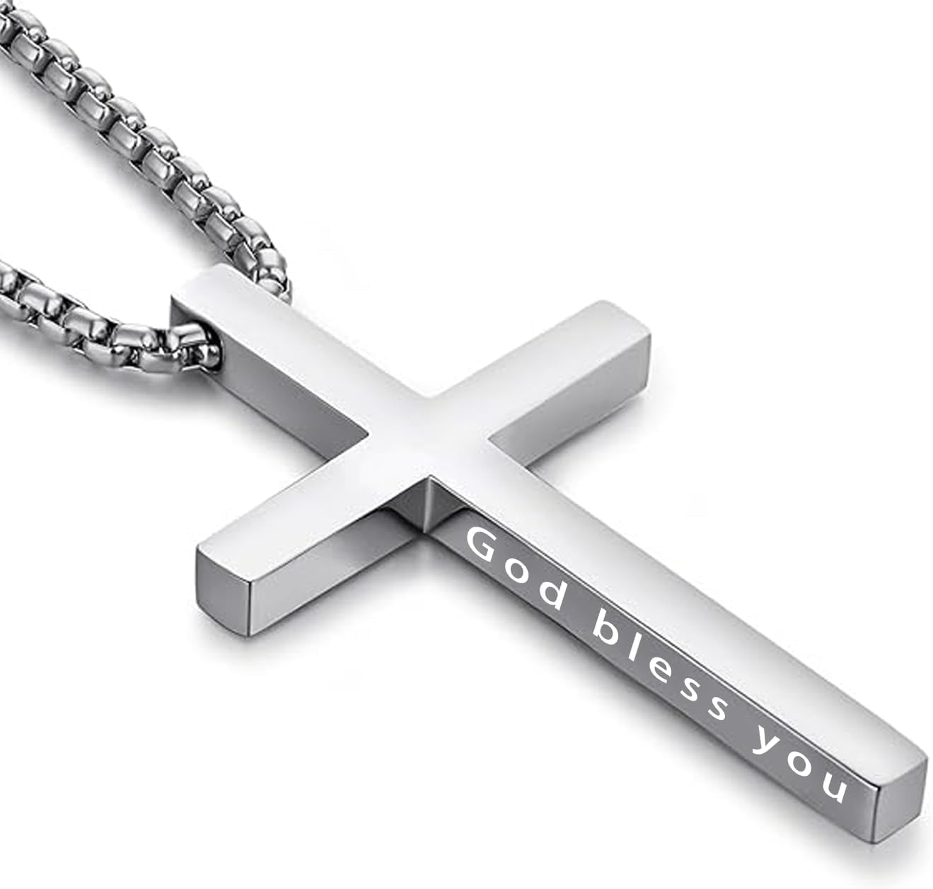 Cross Necklace for Men,Stainless Steel Black Silver Gold Cross