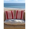 thumbnail image 4 of Outdoor Pillows Waterproof, Red Stripe Bedding Throw Pillows with Insert for Couch Sofa Bed, Boho Striped Modern Minimalist Geometric Lines 18x18 Inch Pillowcases Decorative Patio Pillow Set of 2, 4 of 7