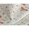 thumbnail image 4 of Ambesonne Tribal Quilted Bedspread Set 3 Pcs, Fox Bear Arrows, King Size, Salmon Amber White, 4 of 5