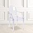 thumbnail image 3 of EMMA + OLIVER 4 Pack Oval Back Ghost Chair - Arms in Transparent Crystal - Stackable Side Chair, 3 of 4