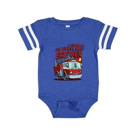 

Inktastic Little Brother Fire Truck Gift Baby Boy Bodysuit