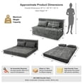 thumbnail image 3 of Oak and Birch Boneless Folding Sofa Bed Floor Couch with Pillow, 3-in-1 Convertible Chaise Lounge & Sleeper, Chenille, Queen, Dark Gray, 3 of 8