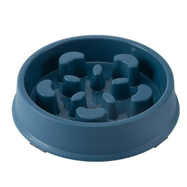 Comedero lento para perros con forma de pétalo, antideslizante, para evitar asfixia, color azul oscuro