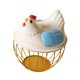 thumbnail image 1 of Cesta de huevo de pollo Soporte de huevo fresco Contenedor de almacenamiento de huevo redondo rústico Encimera Cesta de recolección de huevos para Raya dorada azul, 1 of 8