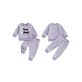 thumbnail image 2 of Loicainy Baby Toddler Girl 2Pcs Halloween Outfits 6 12 18 24 Months 2T 3T Long Sleeve Stripes Print T-Shirt + Pants Set Clothes, 2 of 9