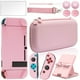 thumbnail image 1 of Estuche de transporte rosa de 1 pieza para Nintendo Switch: paquete de accesorios rosa con estuche protector rígido, protector de pantalla de vidrio, soporte ajustable y tapa de agarre para el pulgar., 1 of 5