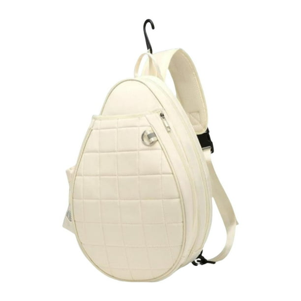 Mochila de bolsas de tenis mochila gran capacidad multipropósito liso soporte para paletas organizador portátil de tenis de tenis transportista Beige