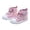 Pink, variant on Toddler Girls Rainbow Glitter High-Top Canvas Sneakers Hook and Loop Casual Walking Shoes Size:3-3.5 Years