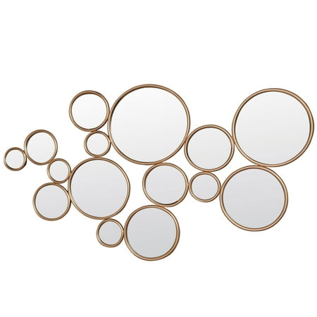 Rogue Décor Framed Circles Mirror Antique Gold Finsh Com Antique Gold Finsh