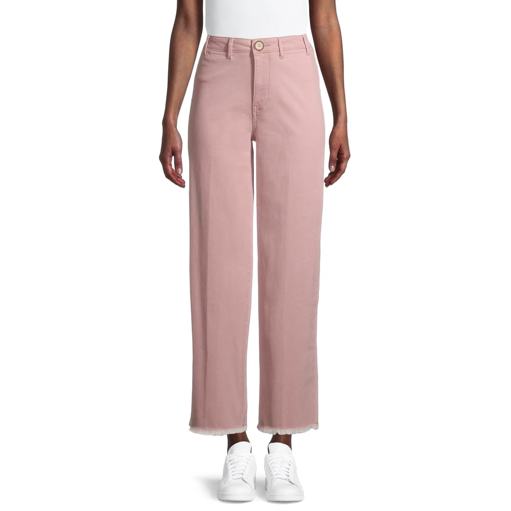 Time and Tru Time and Tru Women's High Rise Wide Leg Crop Pants