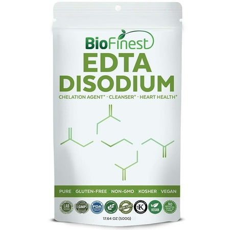 Chelation Supplement - Biofinest EDTA Disodium Powder - Pure Gluten-Free Non-GMO Kosher Vegan Friendly - Supplement for Heart Health, Cleansing, Chelation Agent(500g)
