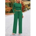 thumbnail image 3 of Conjunto Coordinado PRETTYGARDEN Top Corto y Pantalones Anchos Verde S, 3 of 8