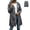 Gray, variant on Women's Packable Hooded Rain Jacket, Water Resistant Full Zip Windproof Outerwear Coat with Storage Bag