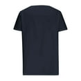 thumbnail image 5 of Women Fashion Solid Pullover V Neck Button Top Short Sleeve Loose T Shirt, 5 of 5