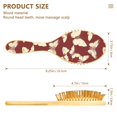 thumbnail image 2 of Natural Wooden Round Hair Brush - Wooden Cushion Massage Comb for Straight and Curly Hair, Promotes Scalp Blood Circulation,White Butterflies, 2 of 7