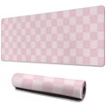 thumbnail image 1 of Boho Chic Pastel Checkered Mouse Pad - Anti-Slip Rubber for Secure Computer & Laptop Use, Large 31.5x11.8in, Add a Touch of Aesthetic to Your Home Office, 1 of 7