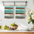 thumbnail image 3 of Turquoise Brown Kitchen Towels Set of 1, Watercolor Modern Abstract Striped Absorbent Dish Towels for Kitchen, Microfiber Hand Towel, Quick Drying Tea Towel for Cleaning Decorative Dishcloths, 3 of 7