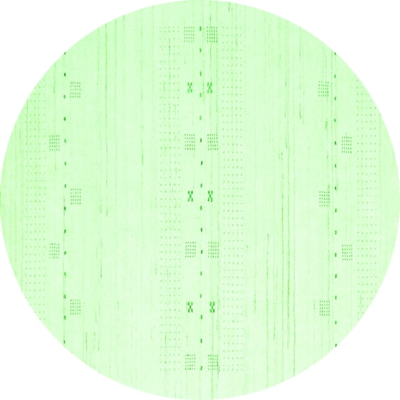 Ahgly Company Indoor Round Solid Green Modern Area Rugs, 7' Round