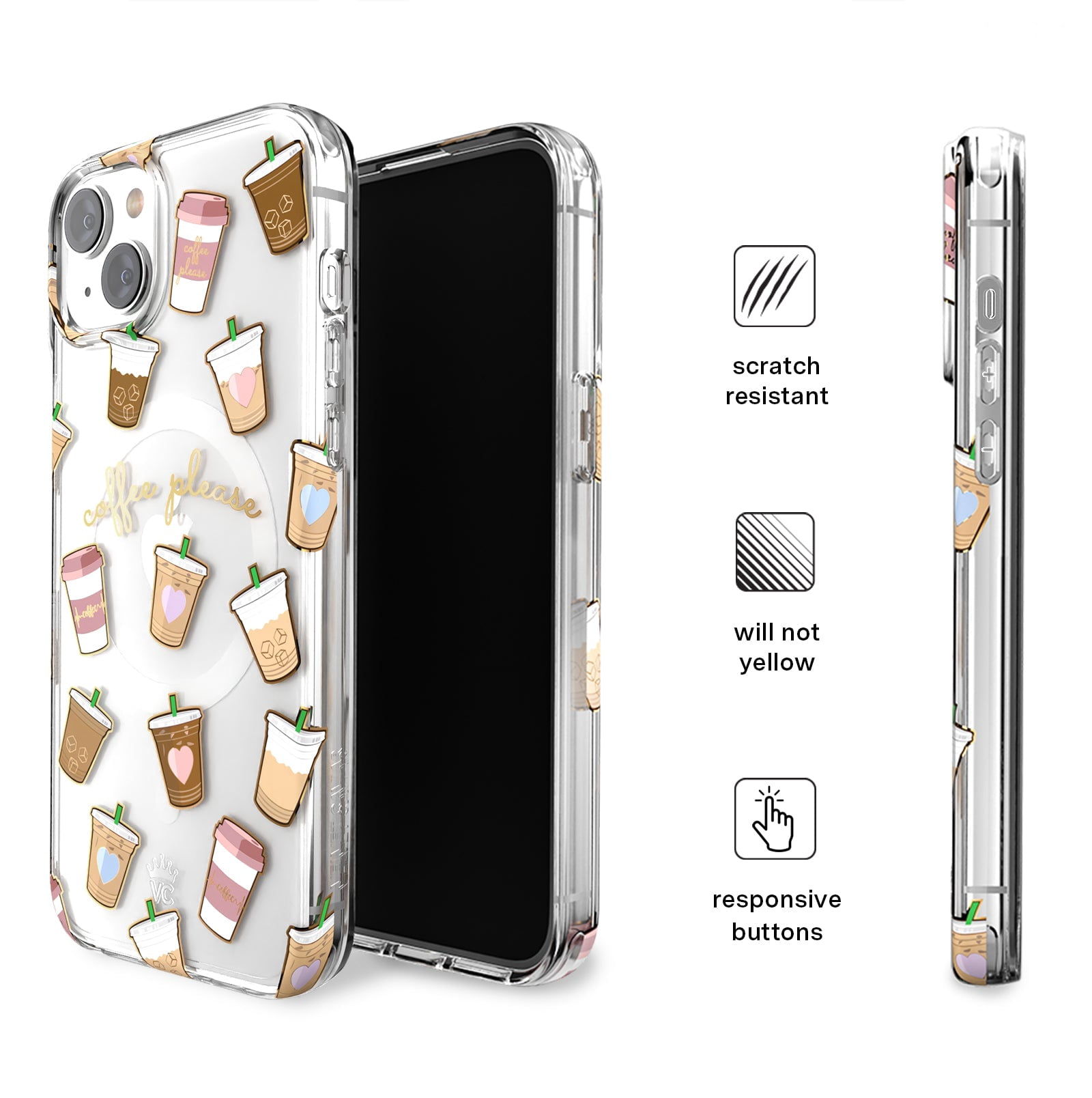VELVET CAVIAR iPhone 15 Plus Case Compatible with MagSafe - Cute Clear Protective Phone Cases for Women - Coffee First
