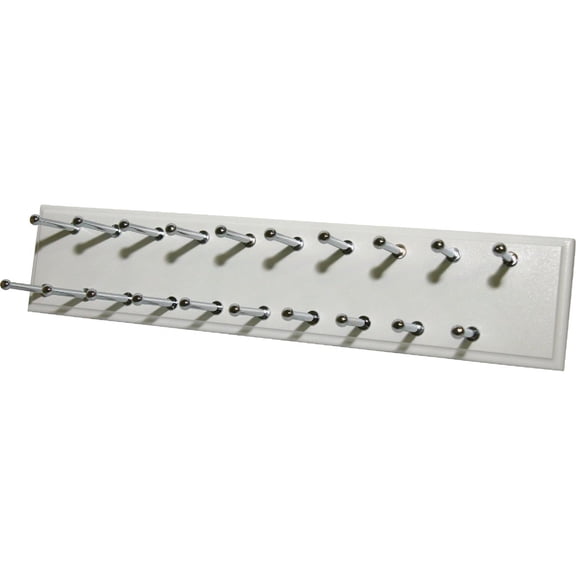 Easy Track Sliding Tie Rack - 20 Hook - White — Residential Use, Standard Application