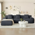 thumbnail image 3 of Muumblus 113" L-Shaped Modular Sectional Sofa, Oversized Corduroy Cloud Couch for Living Room, Dark Gray, 3 of 10