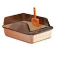 thumbnail image 5 of Cat Litter Tray Open Top High Sides Semi Enclosed Space Saving Sturdy Beige, 5 of 8