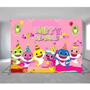 VAK Tear Resistant Adult Baby Shark Party Banner, Vinyl Beige, 7' x 5'