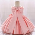 thumbnail image 5 of Summer Savings! TAGOLD Toddler Girls Satin Embroidery Rhinestone Bowknot Birthday Party Gown Long Dresses Pink 12-18Months, 5 of 6