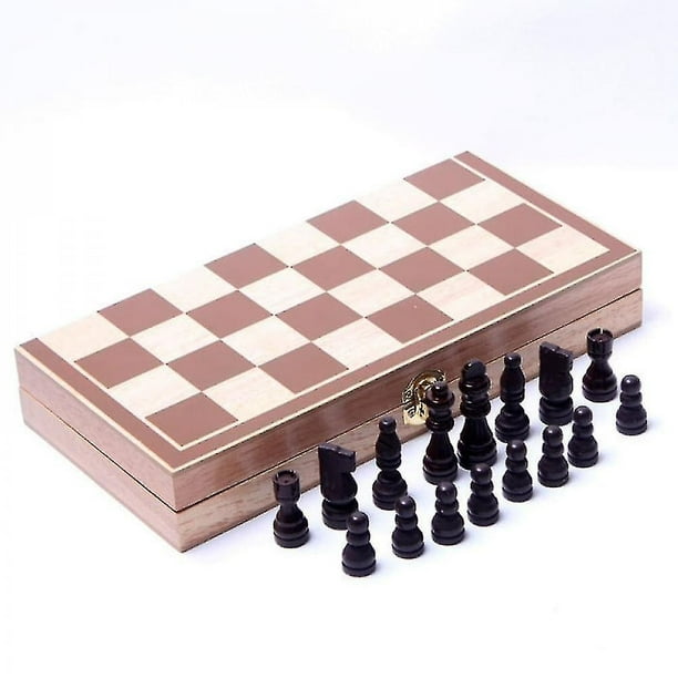 Juego de mesa de backgammon de madera plegable para ocio y oficina