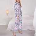 thumbnail image 3 of Pofeuu Sea Shells 3 Print Womens Pajamas Set Long Sleeve Sleepwear Button Down Nightwear Soft Pj Lounge Sets Button Down Pajamas Women-Medium, 3 of 7