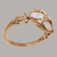 thumbnail image 3 of LBG British Made 14k Rose Gold Natural Diamond & Opal Womens Anniversary Ring - 33 size options - Size 9.25, 3 of 5