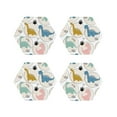 thumbnail image 2 of Kll Hexagon Drink Coasters Set Of 4,Pu Leather Absorbent Coasters Set Decorative Coffee Cup Coasters Housewarming Gift For Home Decor-Cute Dinosaurs, 2 of 9