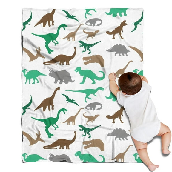 Colorful Dinosaurs Silhouettes Pattern Blanket,Comfortable Soft Lamb Wool Throw Blanket,All Season,Warm Lightweight Blankets for Sofa Bed Couch Living Room Chair,30"x40"