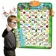 Husfou Electronic Interactive Alphabet Wall Chart - Talking ABC & 123s & Music Poster, Word Spelling, Preschool Learning Toys for Toddler, Kids, Educational Toys Gifts for Christmas Holiday Birthday
