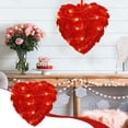 thumbnail image 5 of JeashCHAT Valentine's Day Wreath, 10" Heart Shaped Red Feathers Wreath for Front Door Valentines Door Wreath with String Light for Indoor Outdoor Home Wedding Party Decorations, 5 of 8