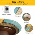 thumbnail image 3 of Elastic Fitted Round Tablecloth, Brown Blue Vintage Waterproof Stretch Table Cover for 36"-44" Tables, Retro Farmhouse Elegant Pastoral Washable Outdoor Tablecloths for Patio, Picnic, Camping, 3 of 9