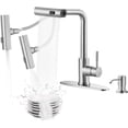thumbnail image 4 of Waterfall Kitchen Faucet with Soap Dispenser  Gold Kitchen Faucet with Pull Down Sprayer Modes(Waterfall/Stream/Sweep)  Stainless Steel Kitchen Faucets for Sink with Deck-Plate, 4 of 6