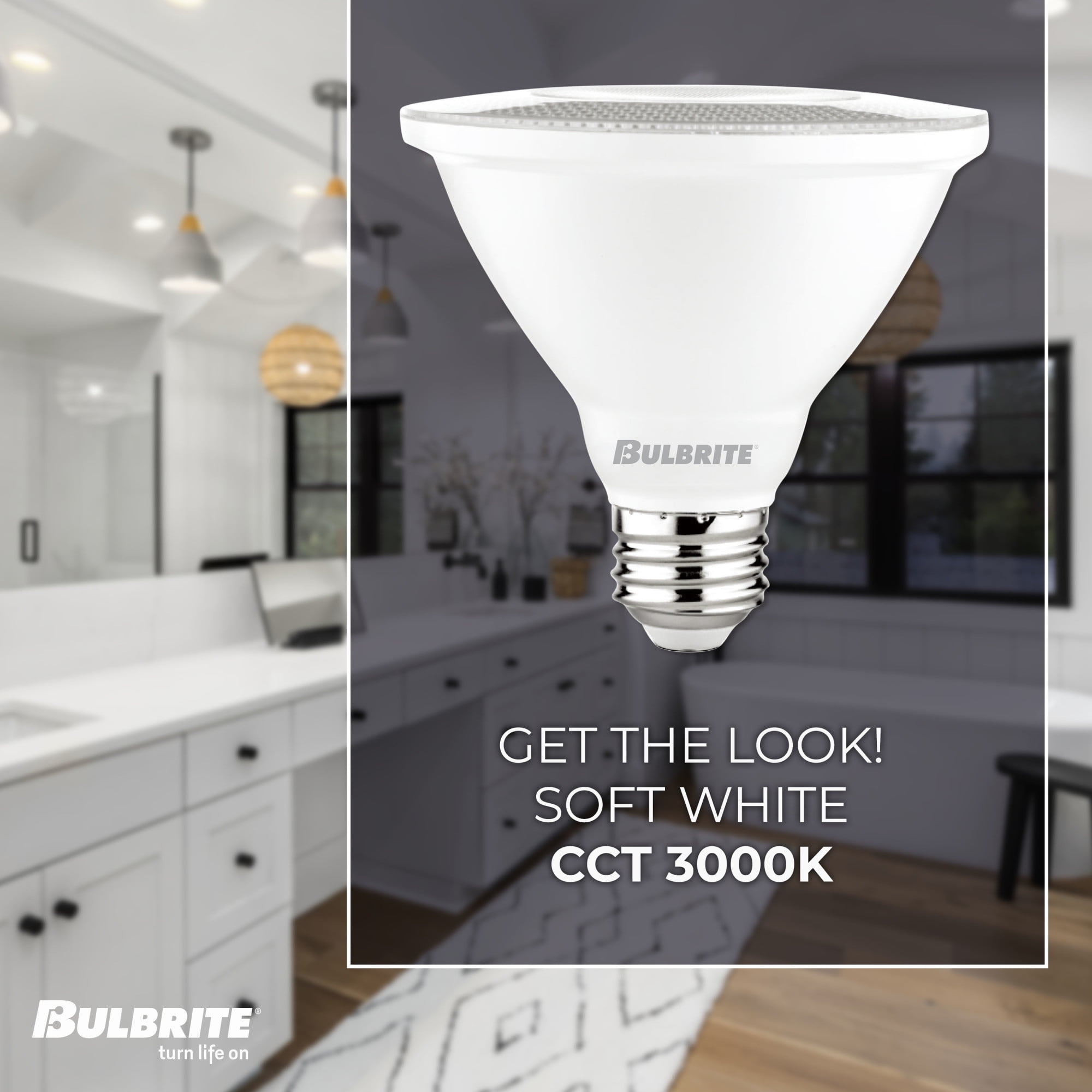 Bulbrite 861722 10W LED PAR30 Short Neck 3000K 80CRI Basics Flood Wet Dimmable Light, Pack of 4