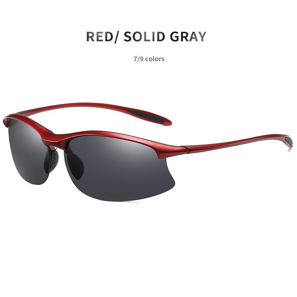 Mens TR90 Polarized Sports Sunglasses, Half Frame Outdoor Eyewear for Men, Durable and Lightweight Design