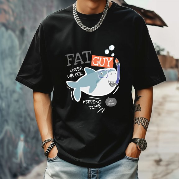 Men's T Shirt Round Neck Patterned Tee Summer New Sports Shirt Vintage Style Gift for Friends XS