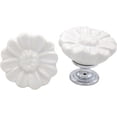 thumbnail image 5 of ABCISI 6PCS Vintage Floral Daisy Dresser Drawer Knobs, Ceramic Round Drawer Knobs, Elegant Cabinet Cupboard Door Hardware Pull Handles w/Screws, White, 5 of 12